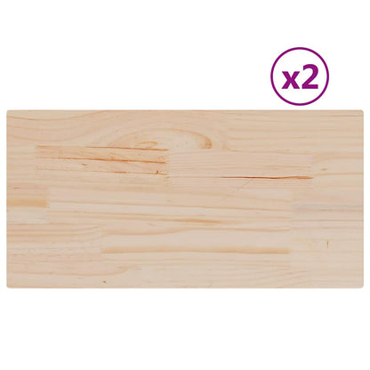 Piani Tavolo 2 pz 60x30x1,7 cm Rettangolare Legno Massello Pino | homemem39