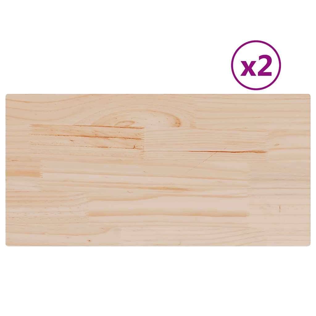 Piani Tavolo 2 pz 80x40x1,7 cm Rettangolare Legno Massello Pino | homemem39