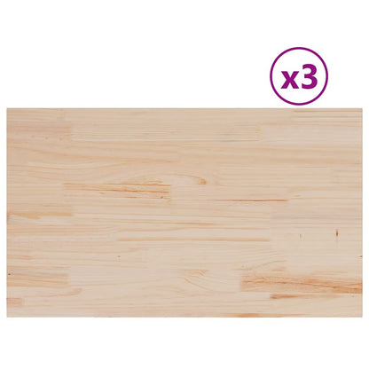 Piani Tavolo 3 pz 80x47x1,7 cm Rettangolare Legno Massello Pino | homemem39