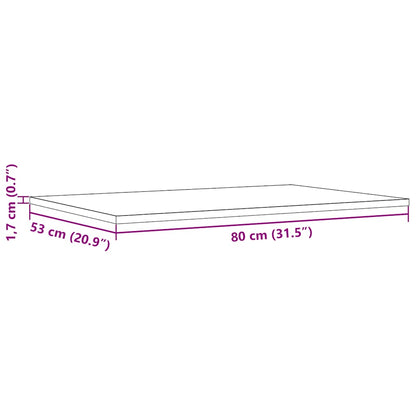 Piani Tavolo 3 pz 80x53x1,7 cm Rettangolare Legno Massello Pino