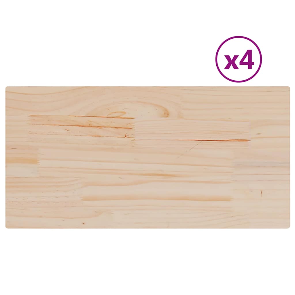 Piani Tavolo 4 pz 90x45x1,7 cm Rettangolare Legno Massello Pino | homemem39