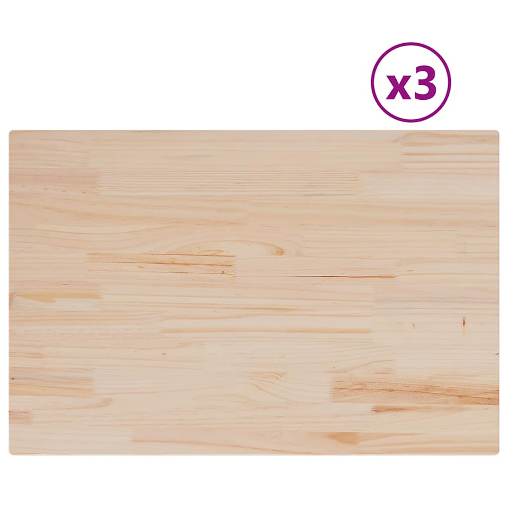 Piani Tavolo 3 pz 80x53x2,5 cm Rettangolare Legno Massello Pino | homemem39