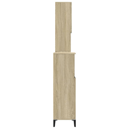 Set Mobili da Bagno 3 pz Rovere Sonoma in Legno Multistrato | homemem39
