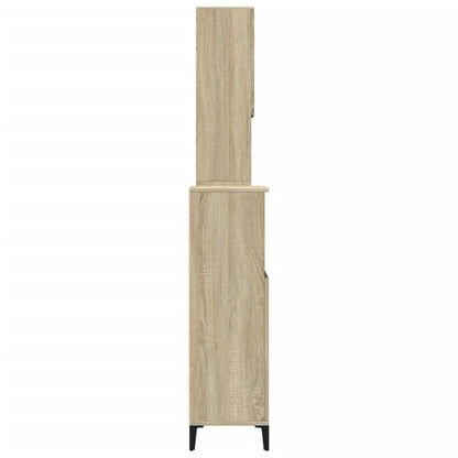 Set Mobili da Bagno 3 pz Rovere Sonoma in Legno Multistrato | homemem39