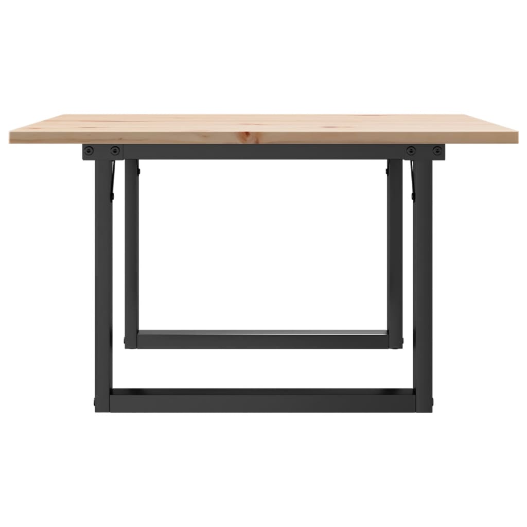 Tavolino da Salotto Telaio a O 60x60x40cm Legno Pino e Acciaio | homemem39