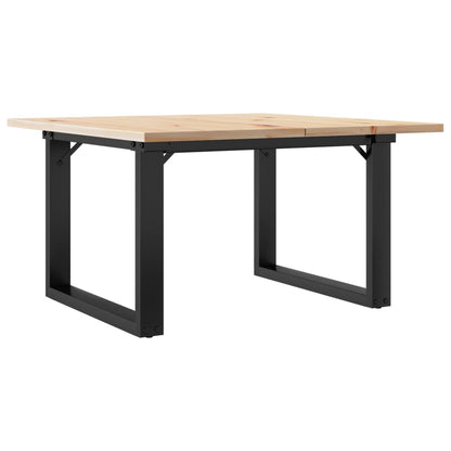 Tavolino da Salotto Telaio a O 60x60x40cm Legno Pino e Acciaio | homemem39
