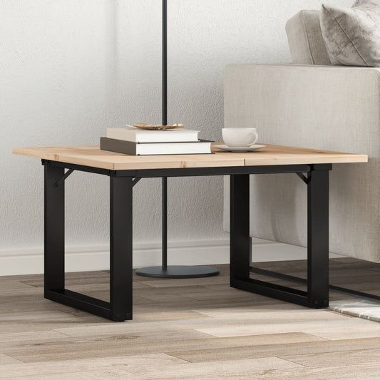 Tavolino da Salotto Telaio a O 60x60x40cm Legno Pino e Acciaio | homemem39