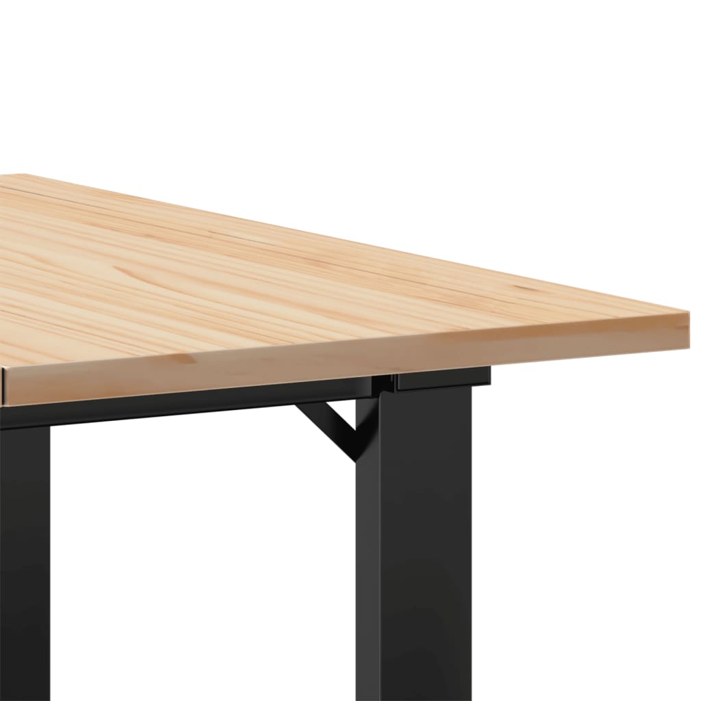 Tavolino da Salotto Telaio a O 70x70x40cm Legno Pino e Acciaio | homemem39