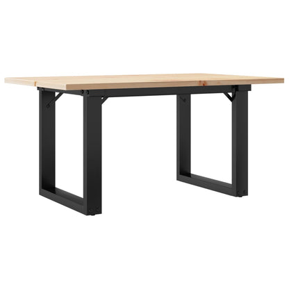 Tavolino da Salotto Telaio a O 80x50x40cm Legno Pino e Acciaio | homemem39