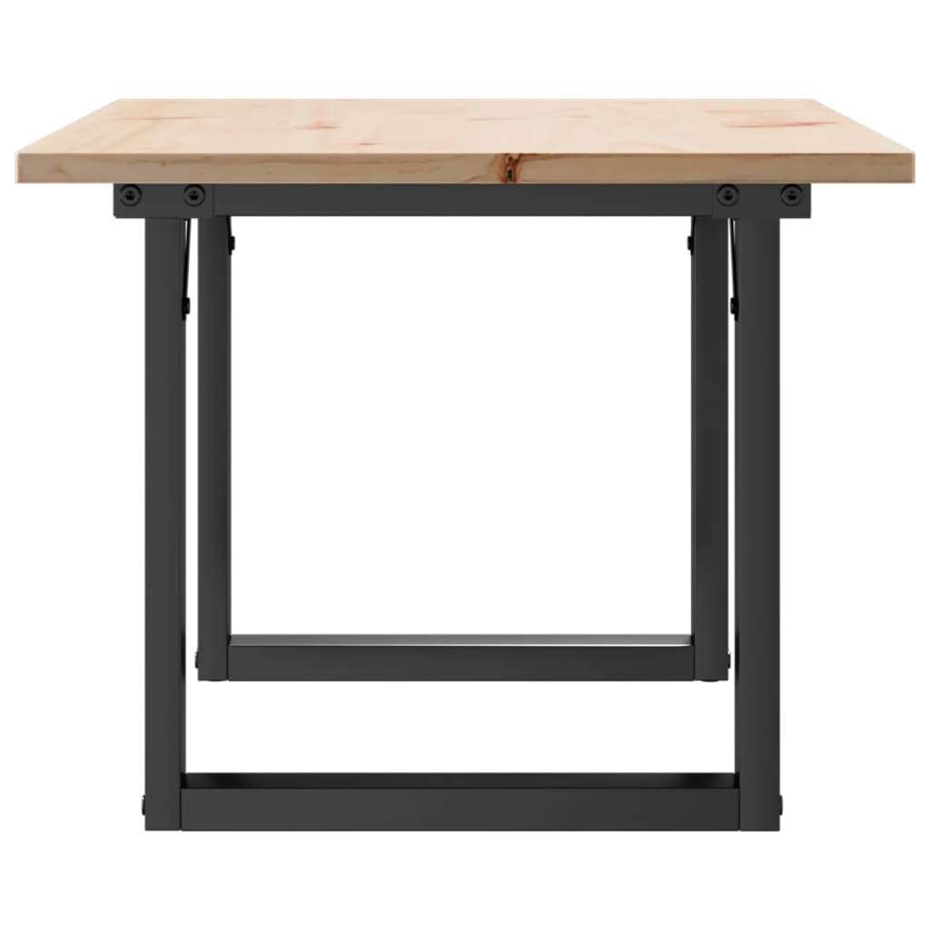 Tavolino da Salotto Telaio a O 80x50x40cm Legno Pino e Acciaio | homemem39