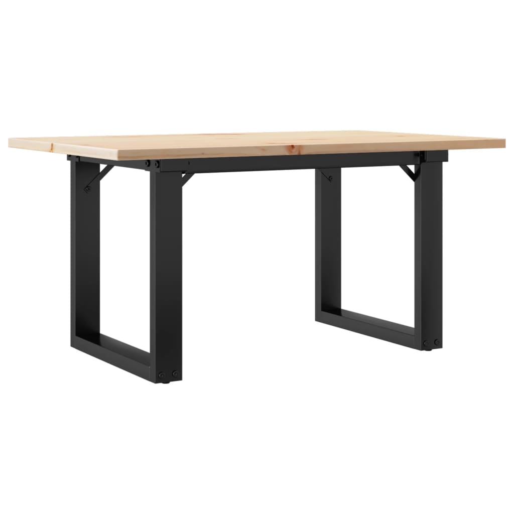 Tavolino da Salotto Telaio a O 80x50x40cm Legno Pino e Acciaio | homemem39
