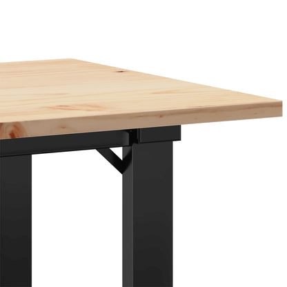 Tavolino da Salotto Telaio a O 80x50x40cm Legno Pino e Acciaio | homemem39