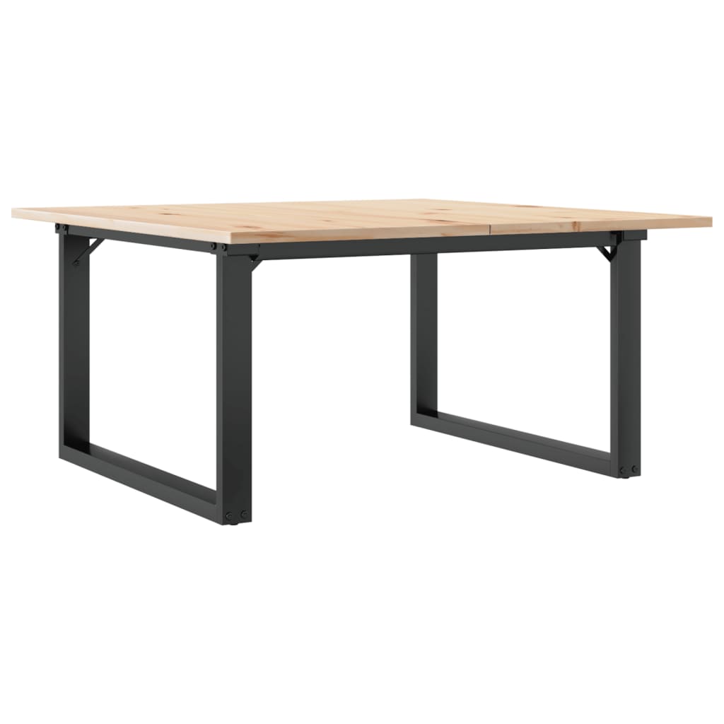 Tavolino da Salotto Telaio a O 80x80x45cm Legno Pino e Acciaio | homemem39
