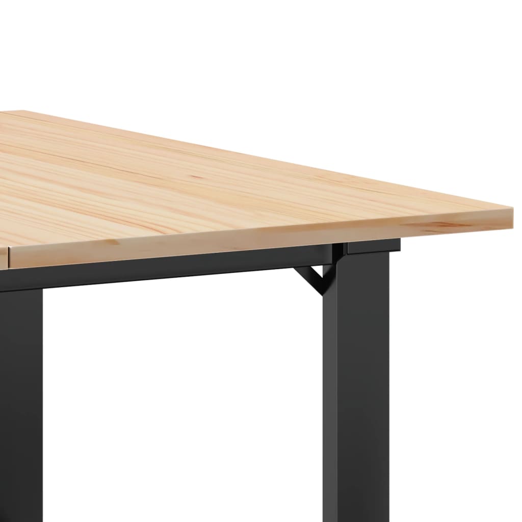 Tavolino da Salotto Telaio a O 80x80x45cm Legno Pino e Acciaio | homemem39