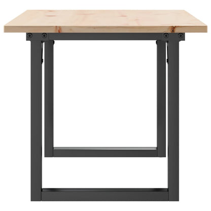 Tavolino da Salotto Telaio a O 90x40x45cm Legno Pino e Acciaio | homemem39