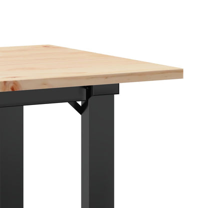 Tavolino da Salotto Telaio a O 90x40x45cm Legno Pino e Acciaio | homemem39