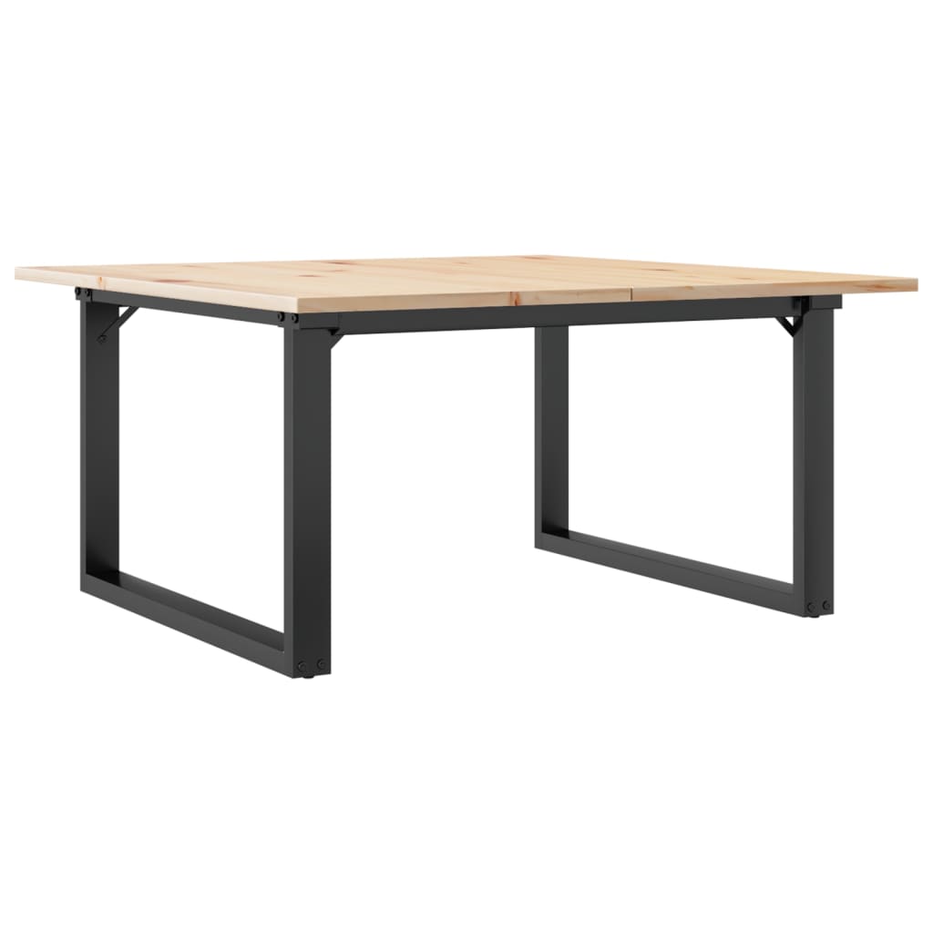 Tavolino da Salotto Telaio a O 90x90x45cm Legno Pino e Acciaio