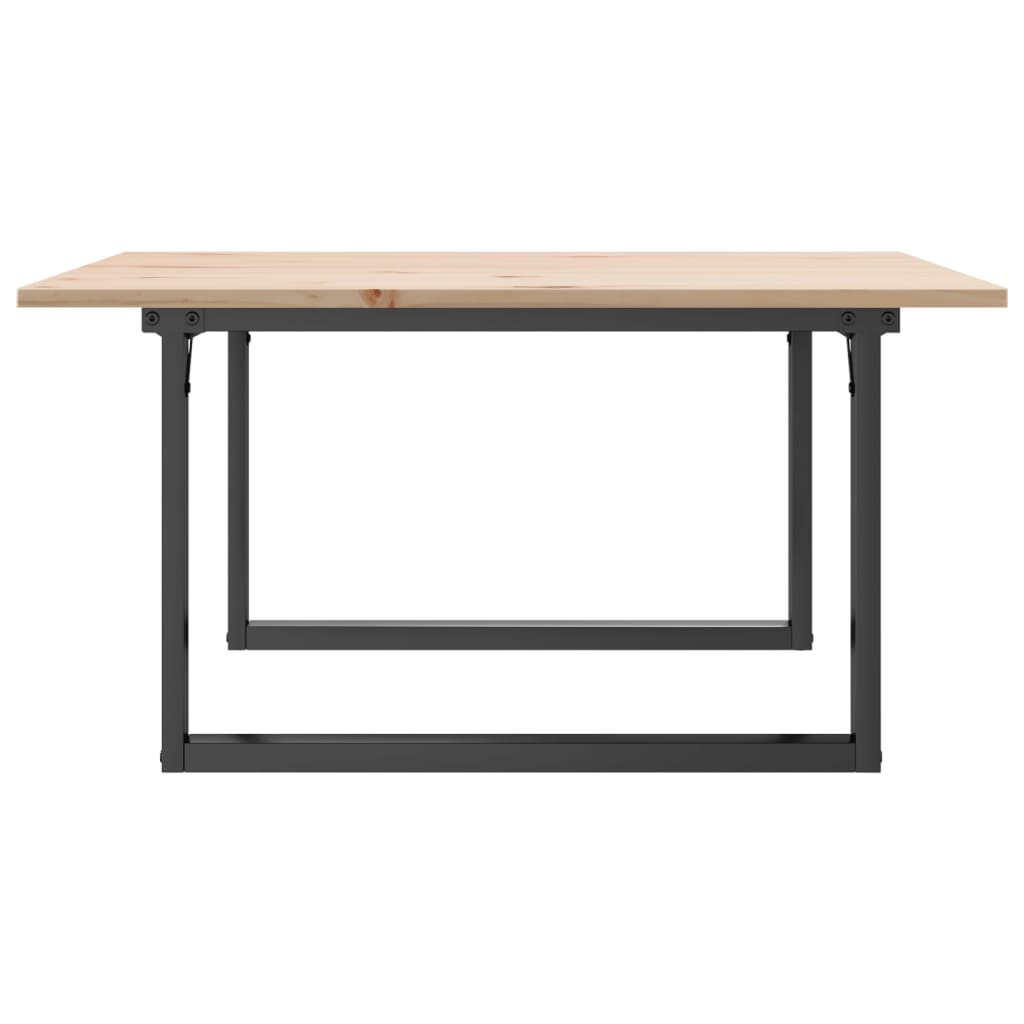 Tavolino da Salotto Telaio a O 90x90x45cm Legno Pino e Acciaio | homemem39
