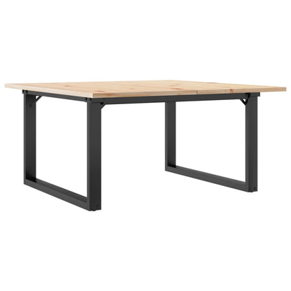Tavolino da Salotto Telaio a O 90x90x45cm Legno Pino e Acciaio | homemem39