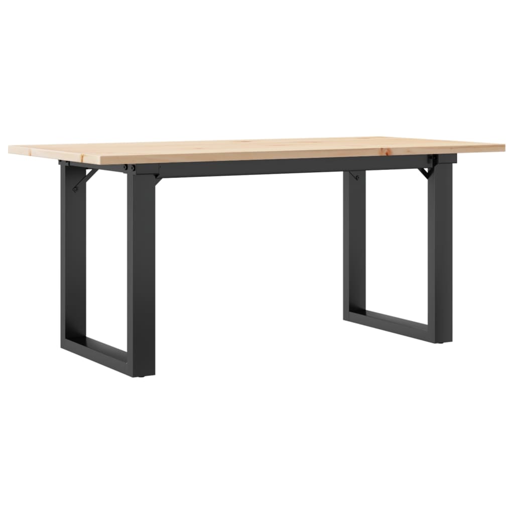 Tavolino Salotto Telaio a O 100x50x45cm Legno Pino e Acciaio | homemem39