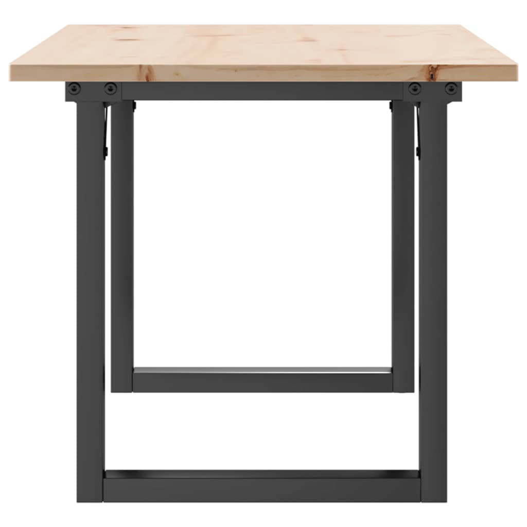 Tavolino Salotto Telaio a O 100x50x45cm Legno Pino e Acciaio | homemem39
