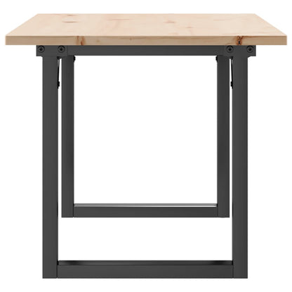 Tavolino Salotto Telaio a O 100x50x45cm Legno Pino e Acciaio | homemem39