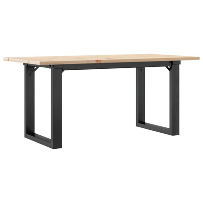 Tavolino Salotto Telaio a O 100x50x45cm Legno Pino e Acciaio | homemem39