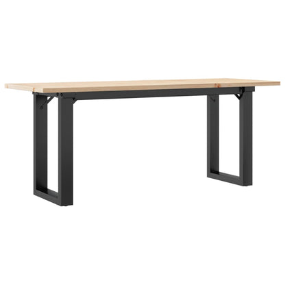 Tavolino Salotto Telaio a O 110x40x45cm Legno Pino e Acciaio | homemem39