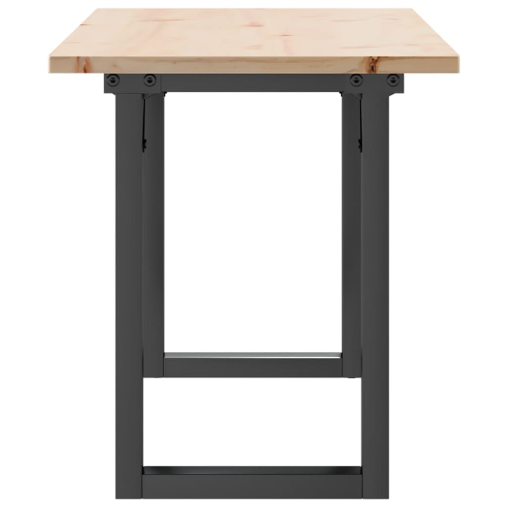 Tavolino Salotto Telaio a O 110x40x45cm Legno Pino e Acciaio | homemem39