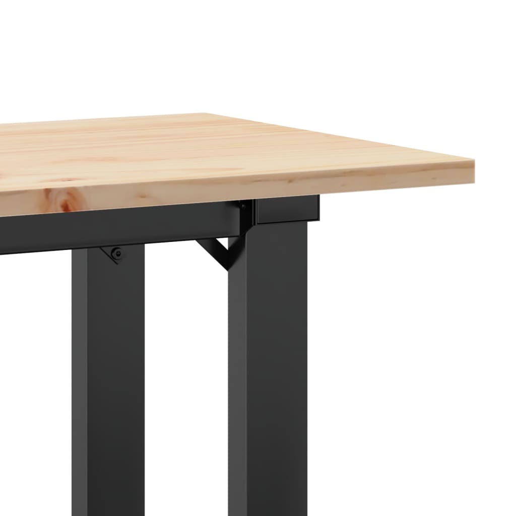 Tavolino Salotto Telaio a O 110x40x45cm Legno Pino e Acciaio | homemem39
