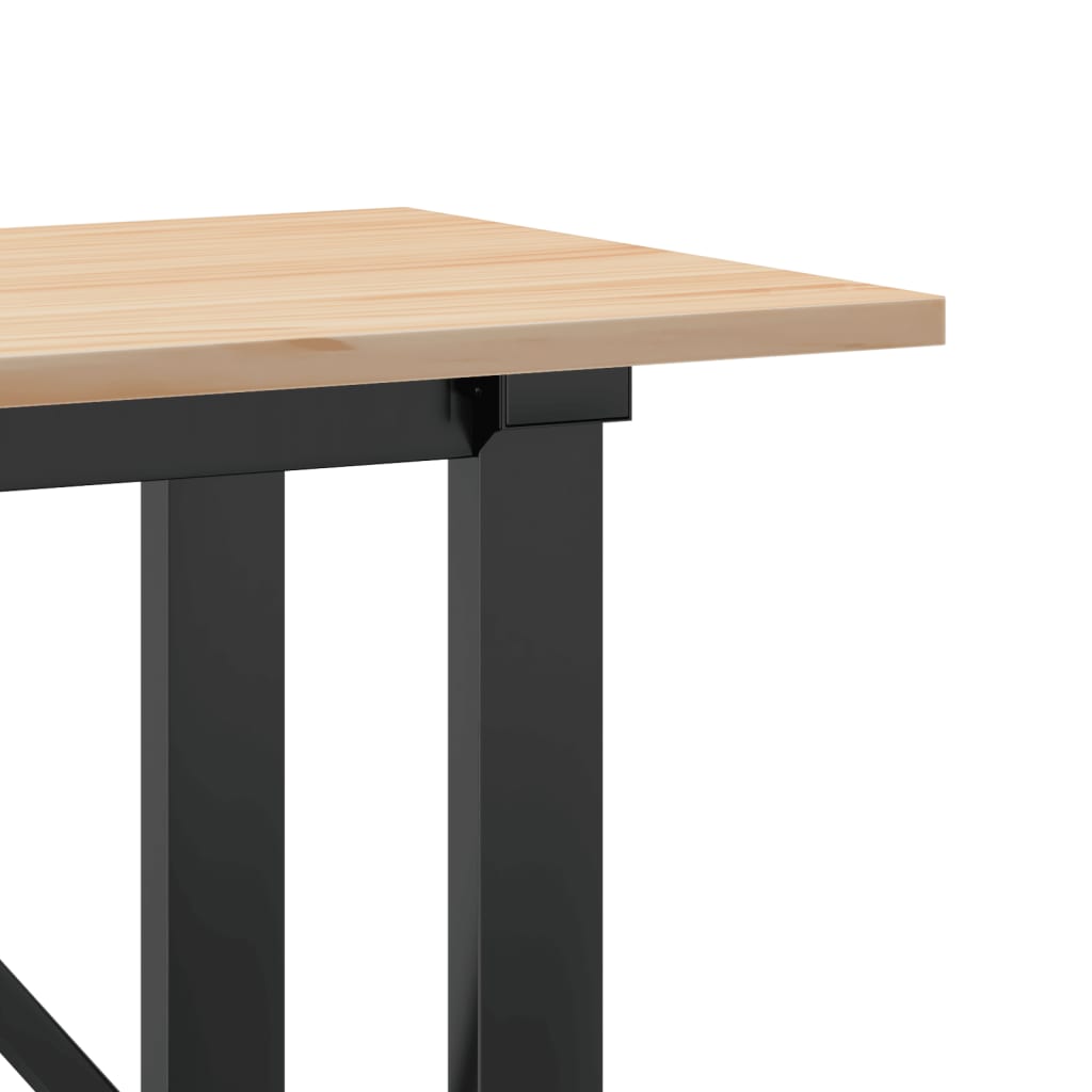 Tavolino Salotto Telaio a O 160x40x45cm Legno Pino e Acciaio | homemem39
