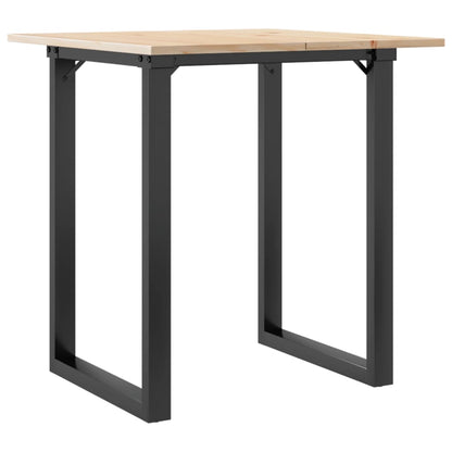 Tavolo da Pranzo Telaio a O 60x60x75 cm Legno Pino e Acciaio | homemem39