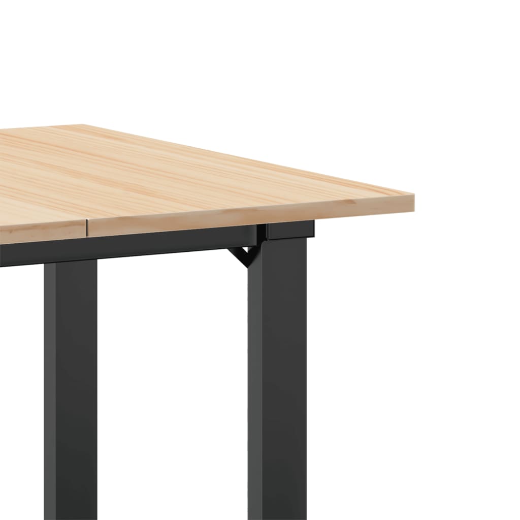 Tavolo da Pranzo Telaio a O 60x60x75 cm Legno Pino e Acciaio | homemem39