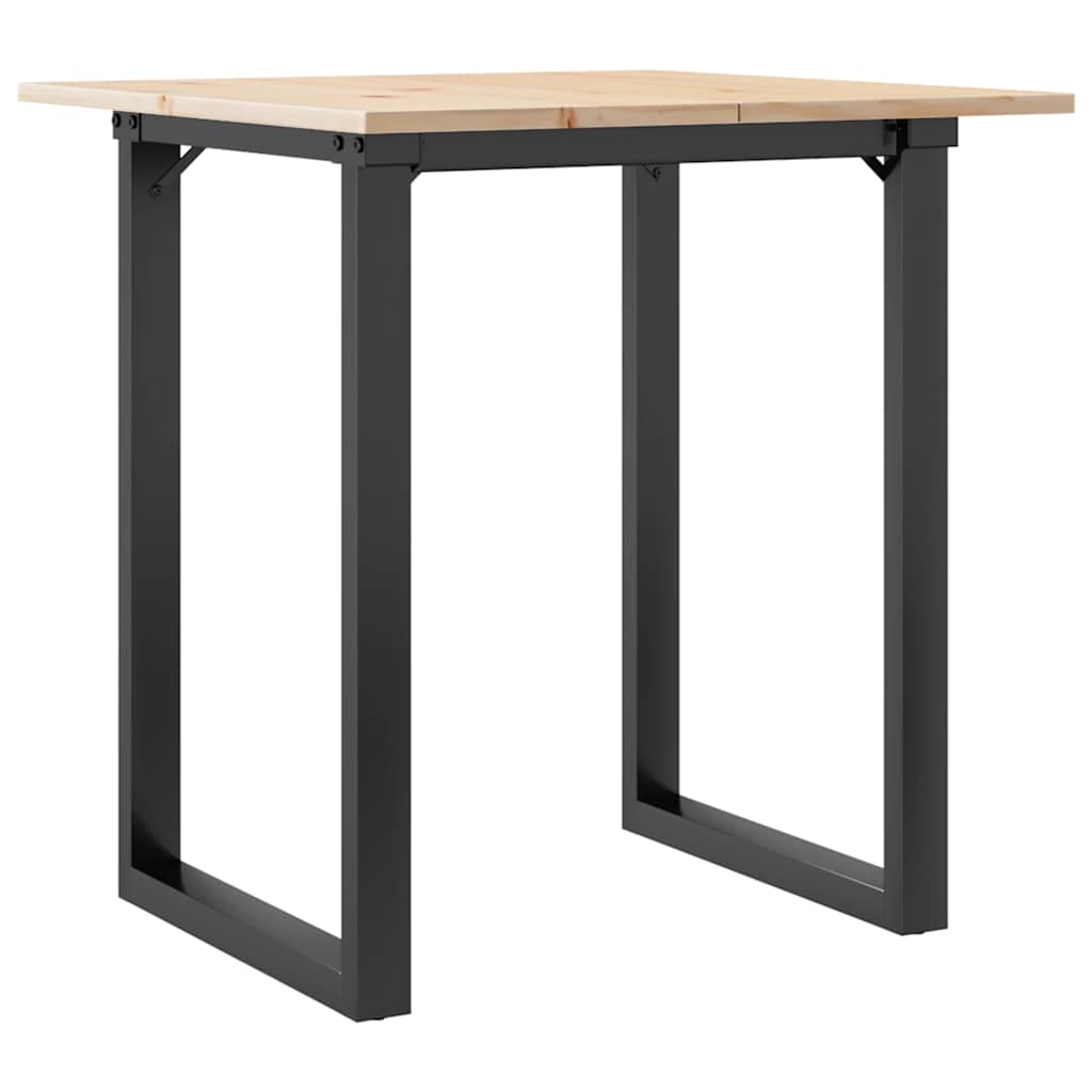 Tavolo da Pranzo Telaio a O 70x70x75 cm Legno Pino e Acciaio | homemem39