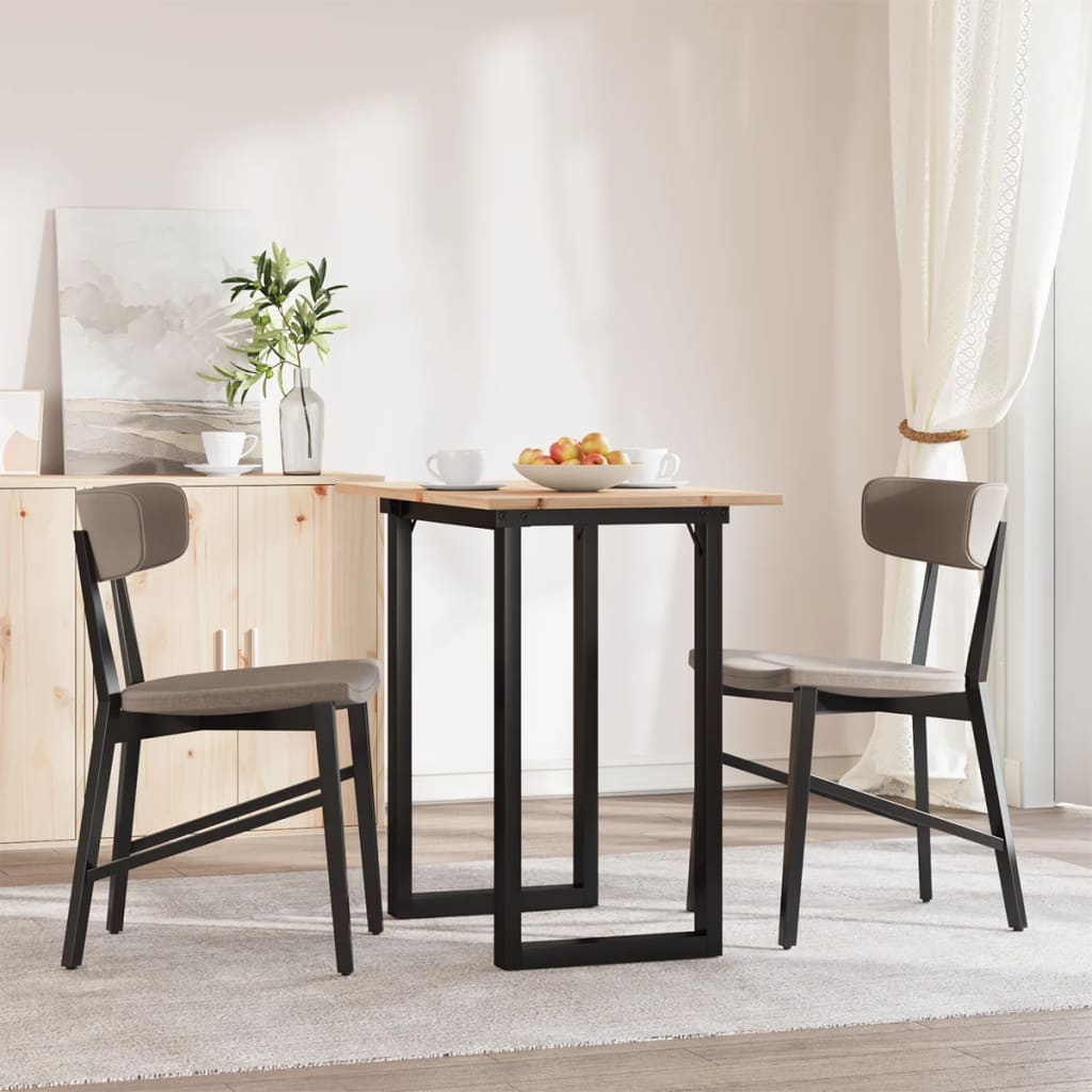 Tavolo da Pranzo Telaio a O 80x50x75 cm Legno Pino e Acciaio | homemem39