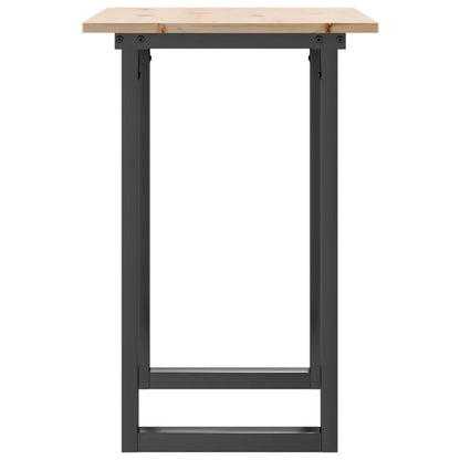 Tavolo da Pranzo Telaio a O 80x50x75 cm Legno Pino e Acciaio | homemem39