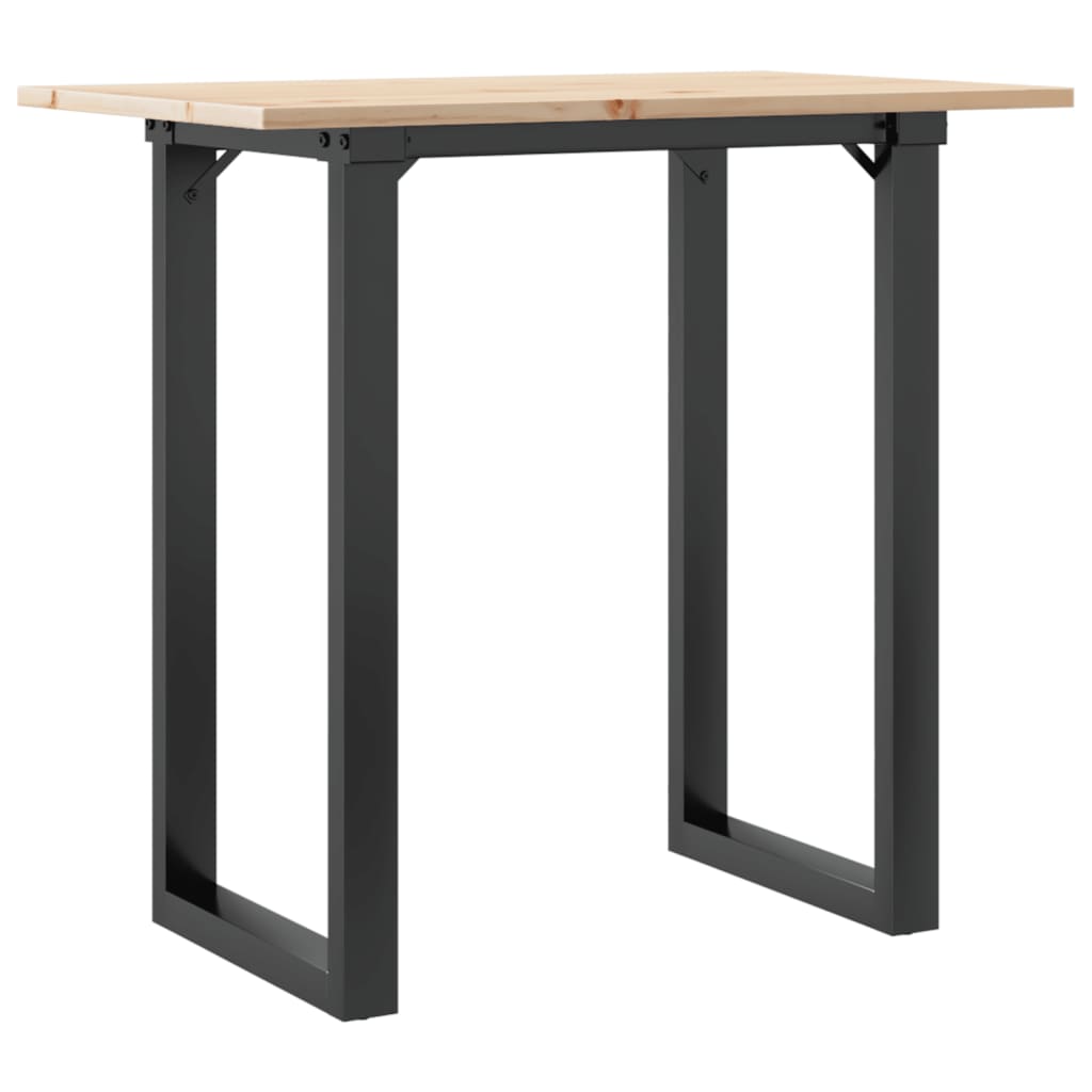 Tavolo da Pranzo Telaio a O 80x50x75 cm Legno Pino e Acciaio | homemem39