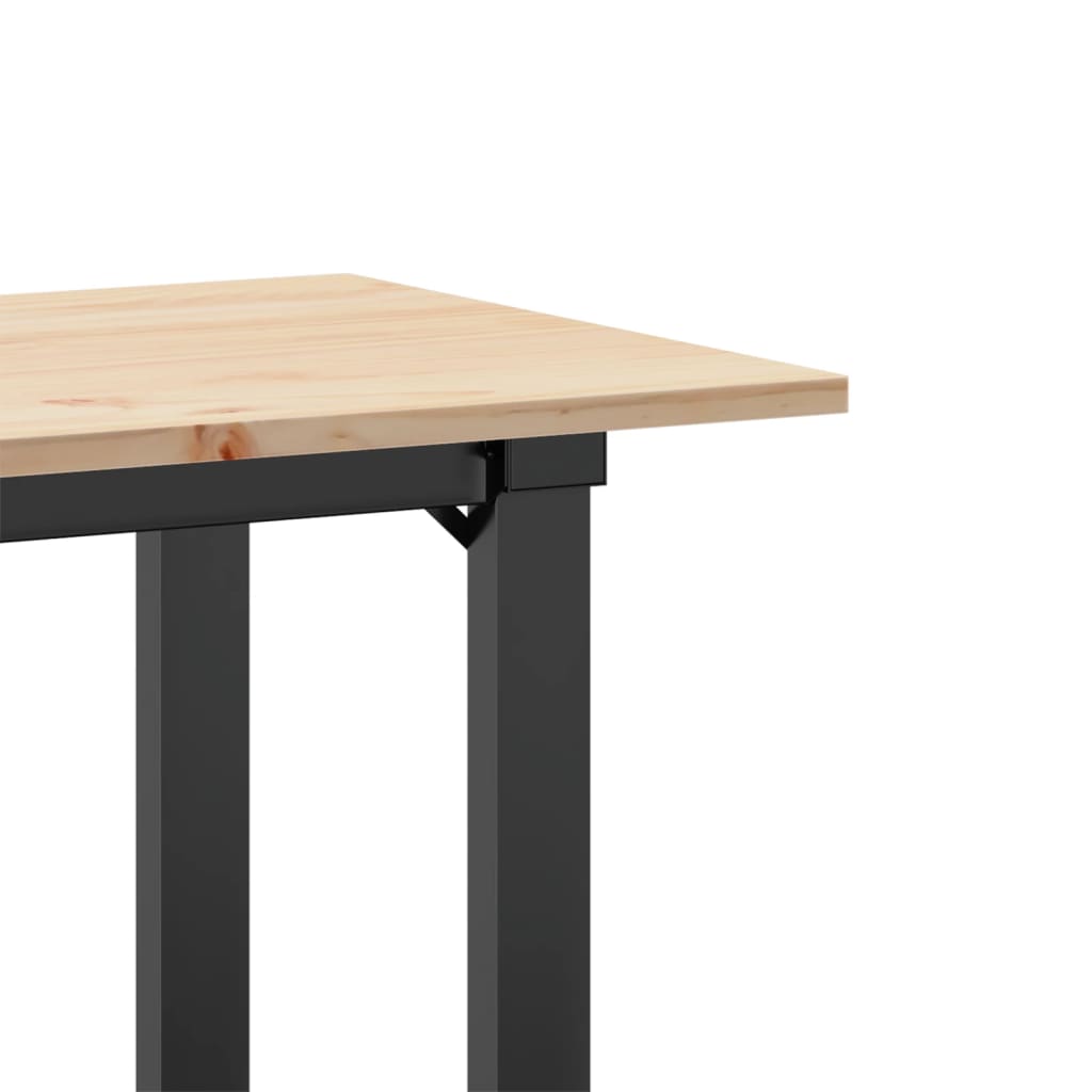 Tavolo da Pranzo Telaio a O 80x50x75 cm Legno Pino e Acciaio | homemem39