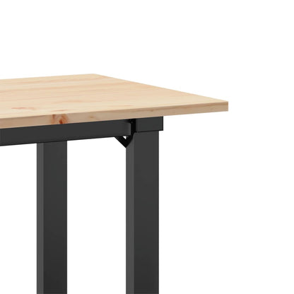 Tavolo da Pranzo Telaio a O 80x50x75 cm Legno Pino e Acciaio | homemem39