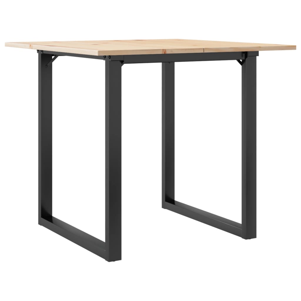 Tavolo da Pranzo Telaio a O 80x80x75 cm Legno Pino e Acciaio | homemem39