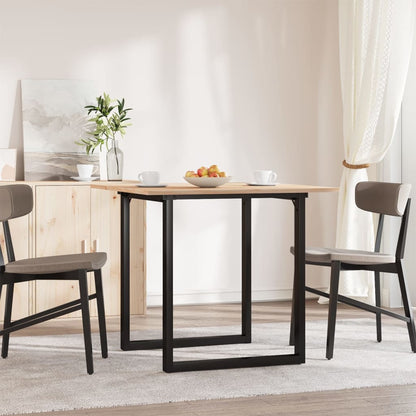 Tavolo da Pranzo Telaio a O 80x80x75 cm Legno Pino e Acciaio | homemem39
