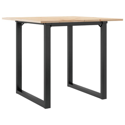 Tavolo da Pranzo Telaio a O 80x80x75 cm Legno Pino e Acciaio | homemem39