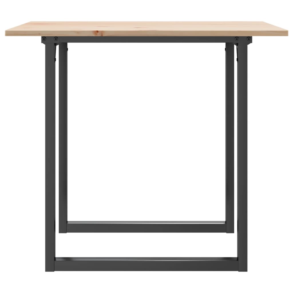 Tavolo da Pranzo Telaio a O 90x90x75 cm Legno Pino e Acciaio | homemem39