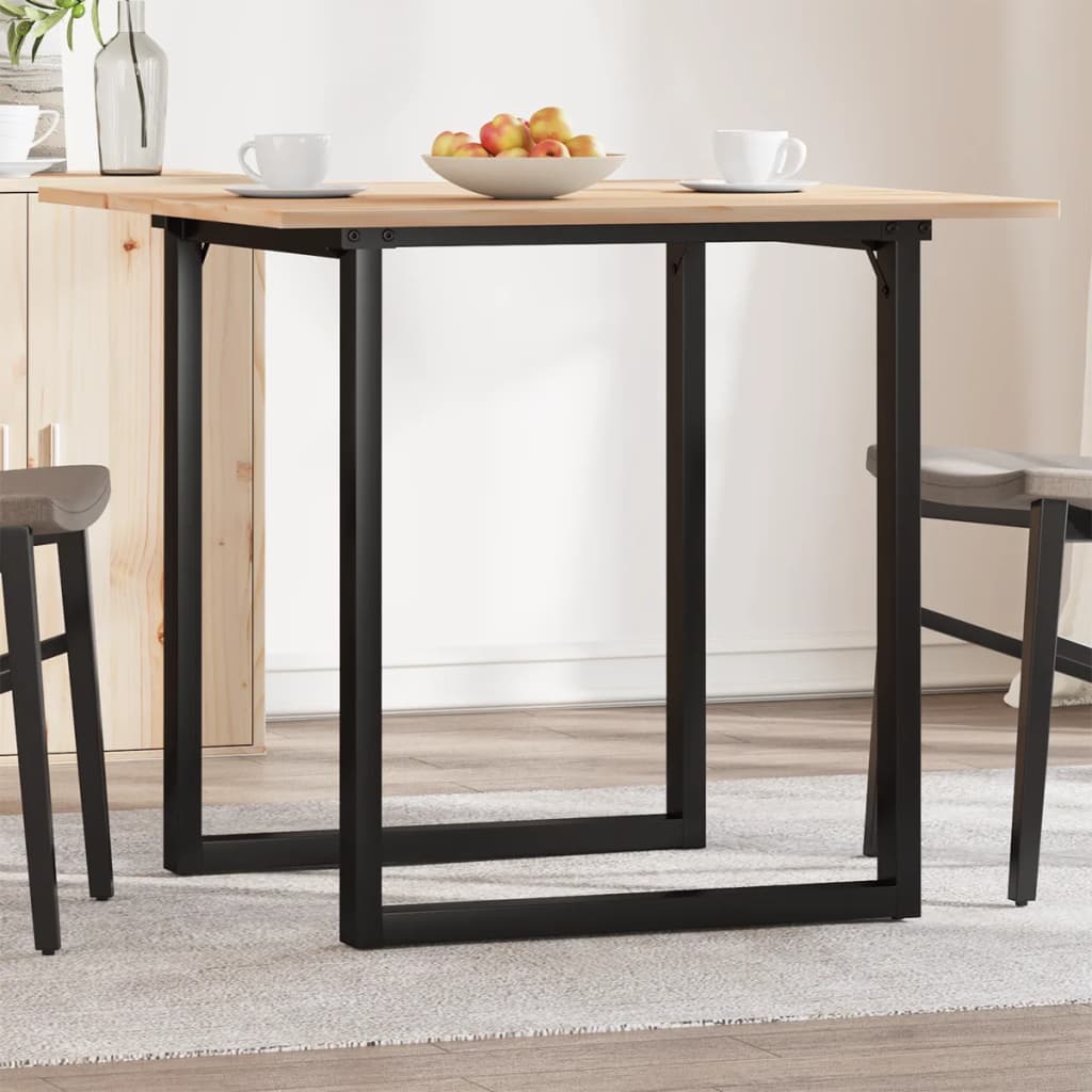 Tavolo da Pranzo Telaio a O 90x90x75 cm Legno Pino e Acciaio