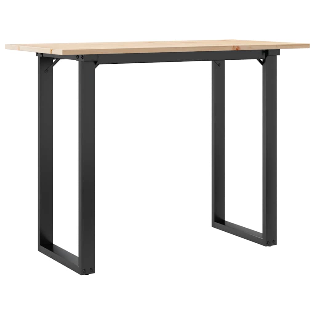 Tavolo da Pranzo Telaio a O 100x50x75 cm Legno Pino e Acciaio | homemem39