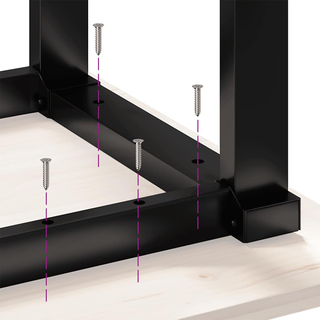 Tavolo da Pranzo Telaio a O 100x50x75 cm Legno Pino e Acciaio | homemem39