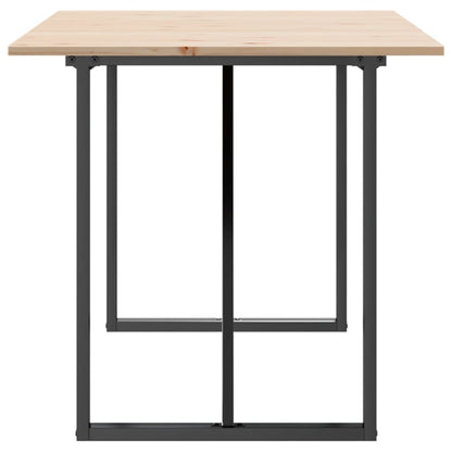 Tavolo da Pranzo Telaio a O 160x80x75 cm Legno Pino e Acciaio | homemem39