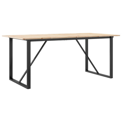 Tavolo da Pranzo Telaio a O 180x90x75 cm Legno Pino e Acciaio | homemem39