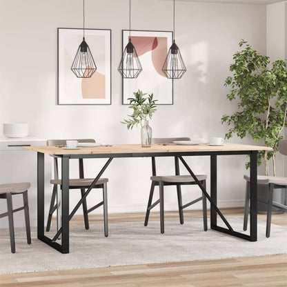 Tavolo da Pranzo Telaio a O 180x90x75 cm Legno Pino e Acciaio | homemem39