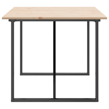 Tavolo da Pranzo Telaio a O 180x90x75 cm Legno Pino e Acciaio | homemem39
